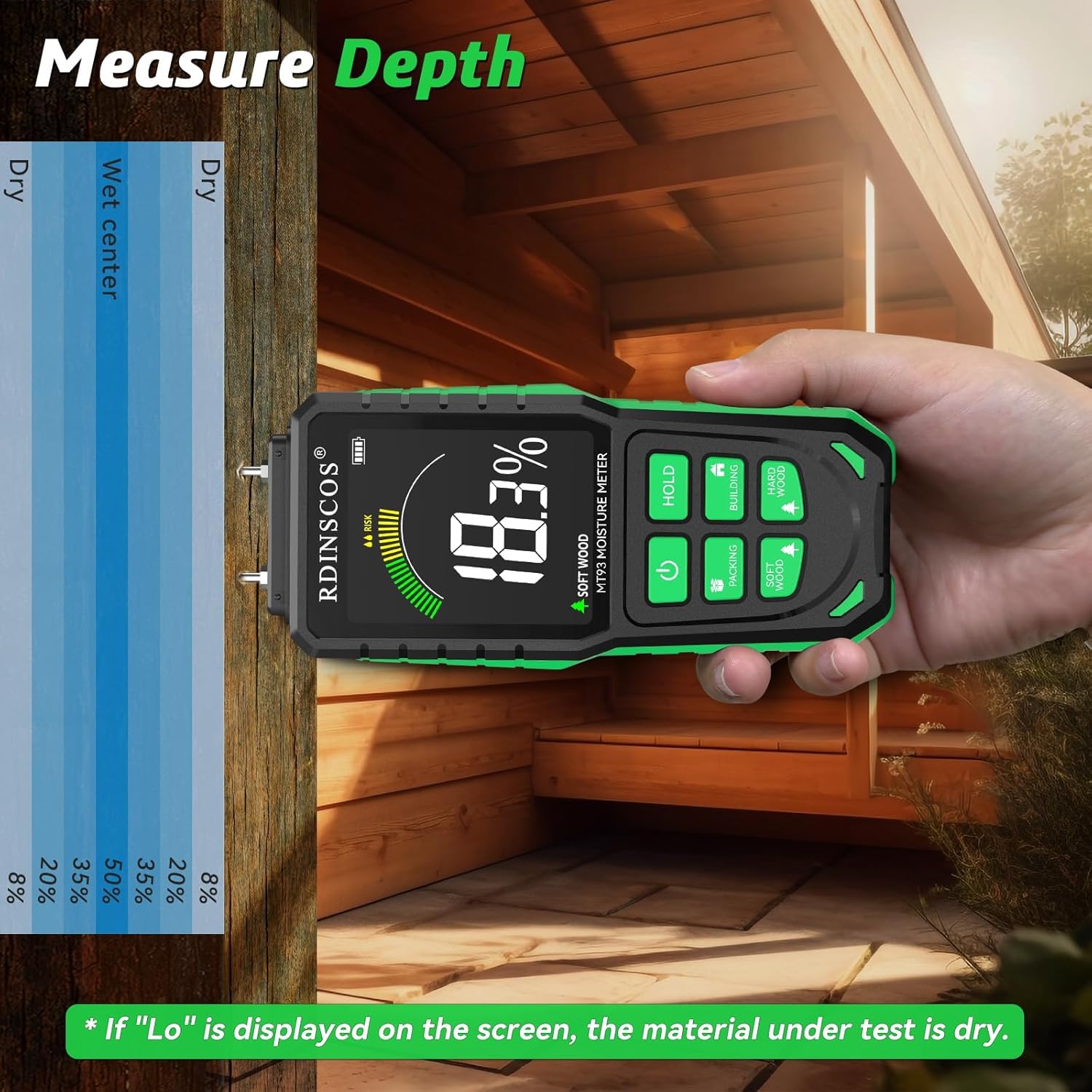 RDINSCOS large LCD color display provides quick, intuitive readings.