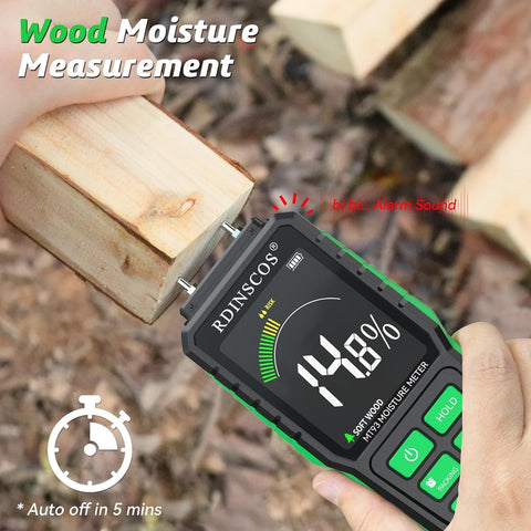 RDINSCOS moisture meter with automatic alarm highlights high moisture conditions.