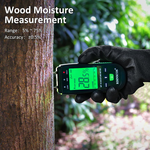 RDINSCOS moisture meter hold function captures steady readings.