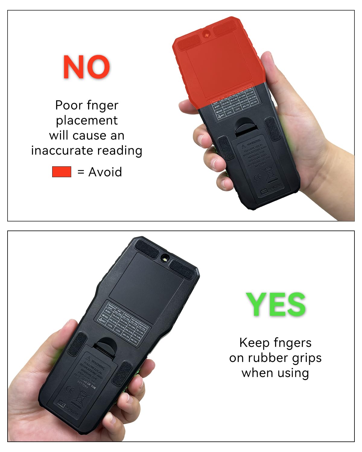 RDINSCOS moisture detector for tile and masonry surfaces without holes