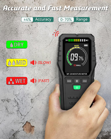 RDINSCOS moisture meter is safe for walls, tiles, and furniture.