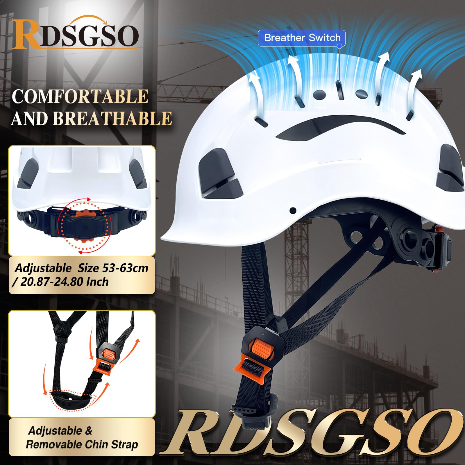 RDSGSO RGS-6C accessory slots for hearing protection, visors, and headlamps.
