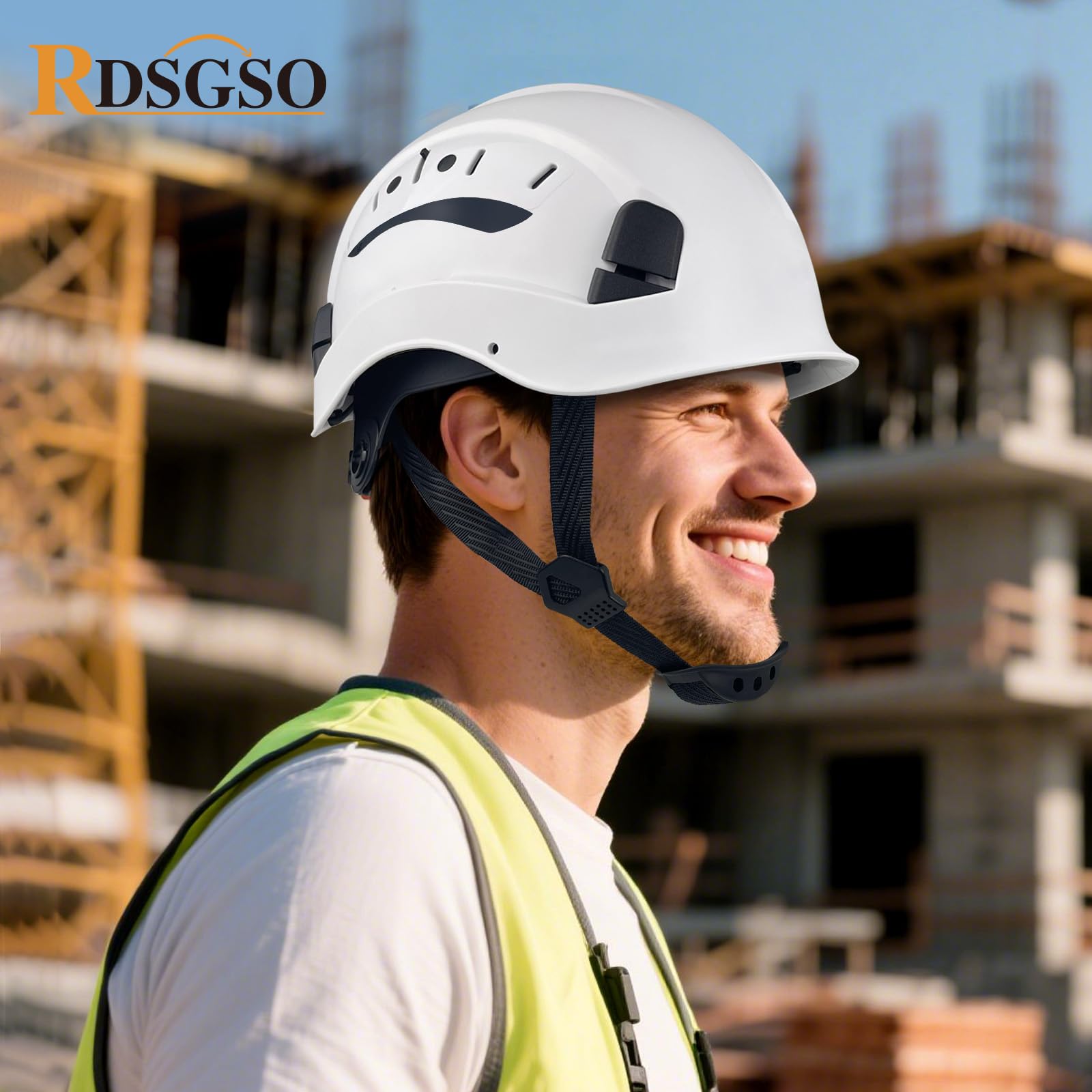 RDSGSO RGS-6C white hard hat suitable for outdoor work and rescue tasks.