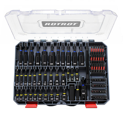 RDTRDT 80-piece magnetic impact nut driver set shown as a complete kit for versatile fastener tasks.