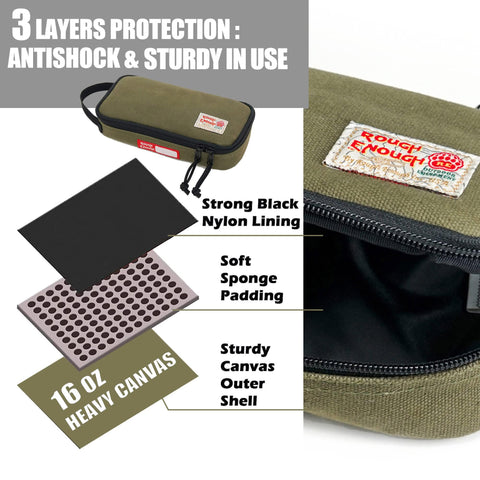 RE ROUGH ENOUGH foam-padded sides protect small parts during transport.