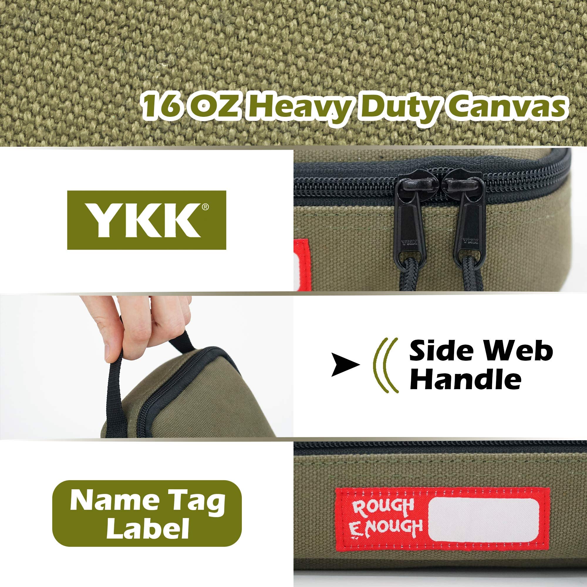 RE ROUGH ENOUGH front name tag for easy identification in a busy toolbox.
