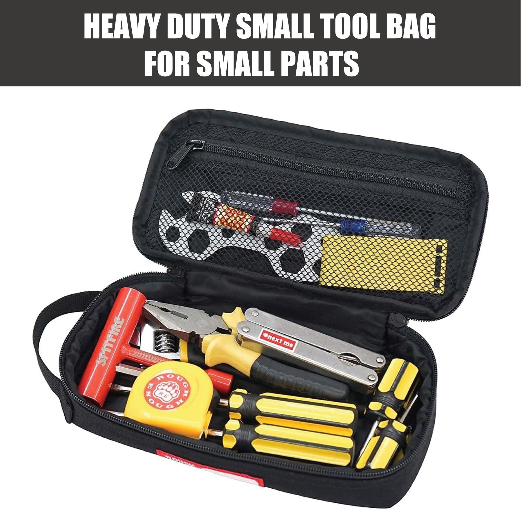 RE ROUGH ENOUGH pouch features rugged Cordura fabric for durable, long-lasting use.
