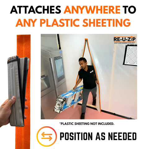 RE-U-ZIP magnetic entry strip installation demonstrates fast, tool-free setup