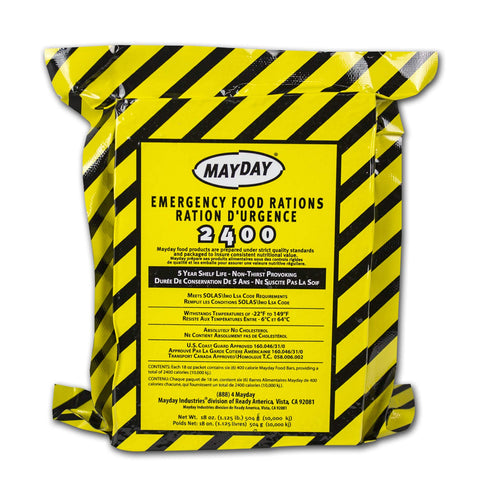 Ready America 70180 water pouches with five-year shelf life for hydration