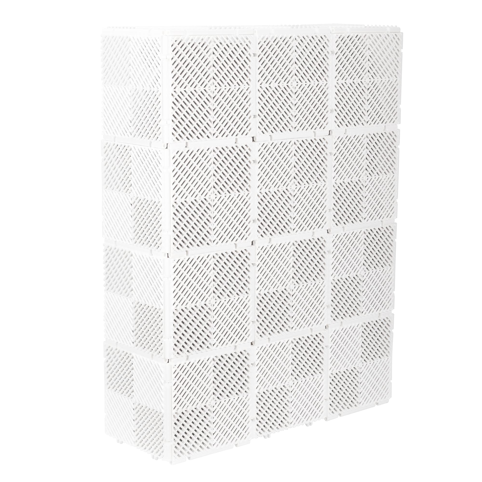 Privacy screen created with EZ Connect tiles for room division and style