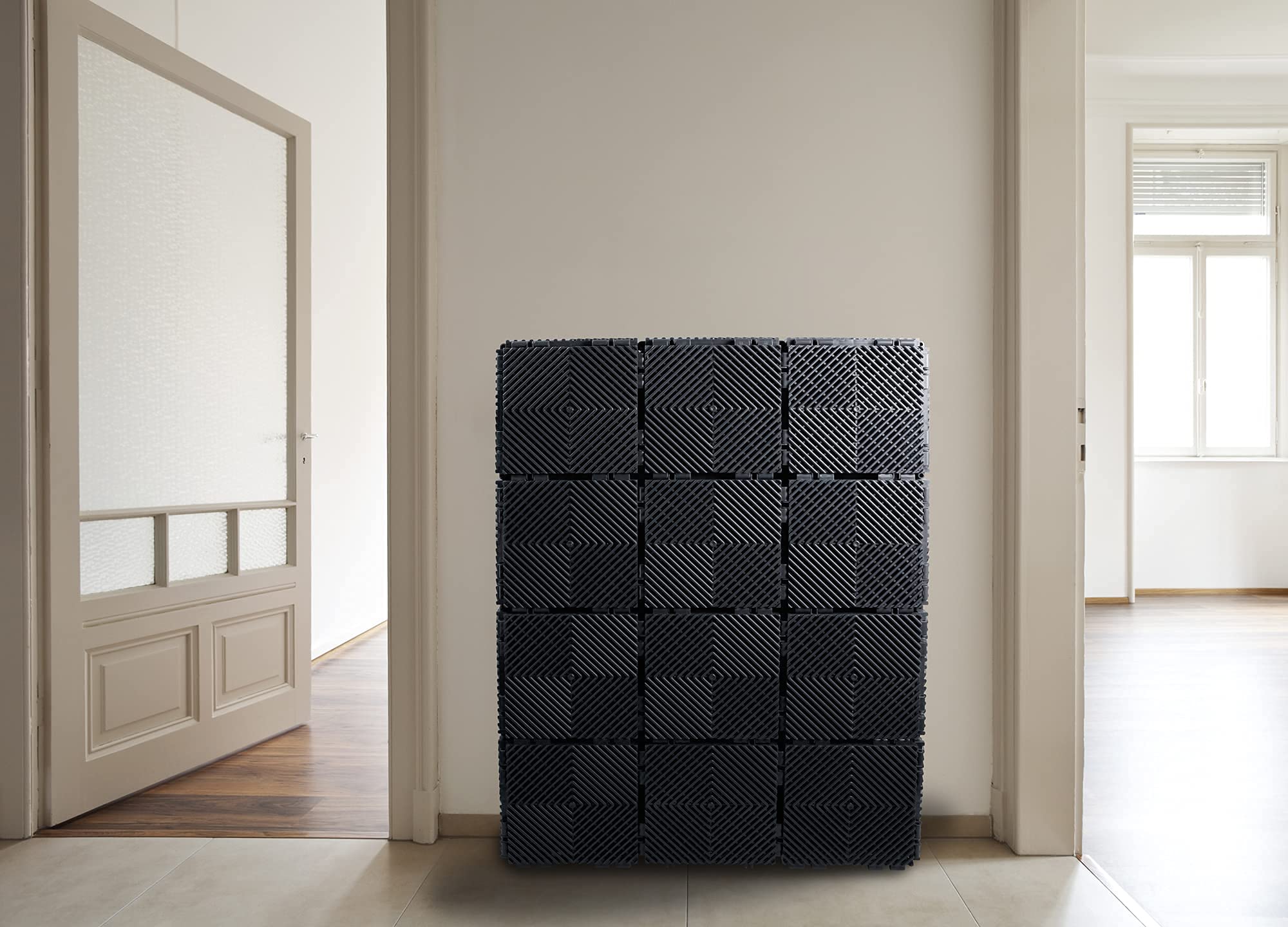 EZ Connect tiles in a living room blend with decor and cover space