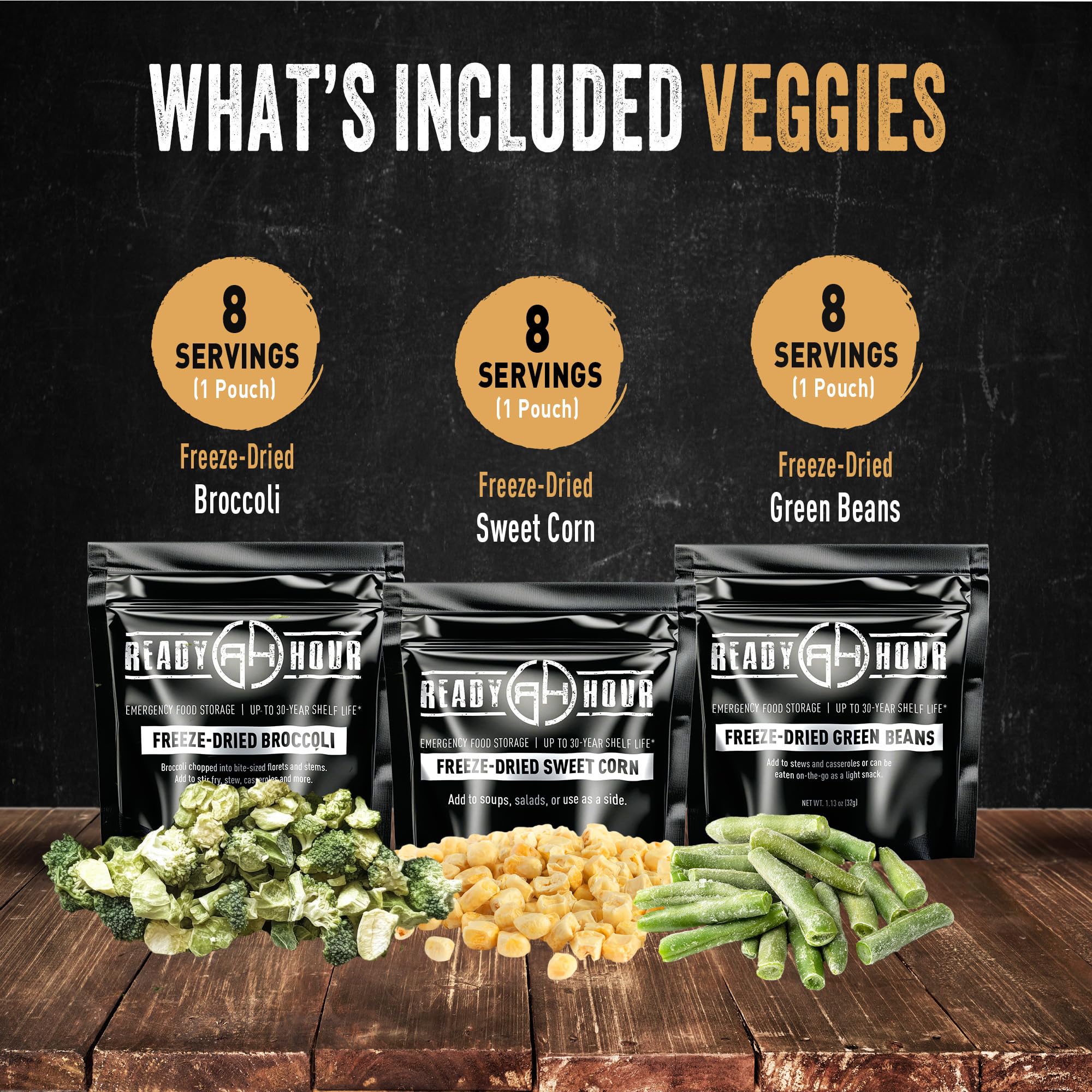 Ready Hour seven resealable pouches for portion control.