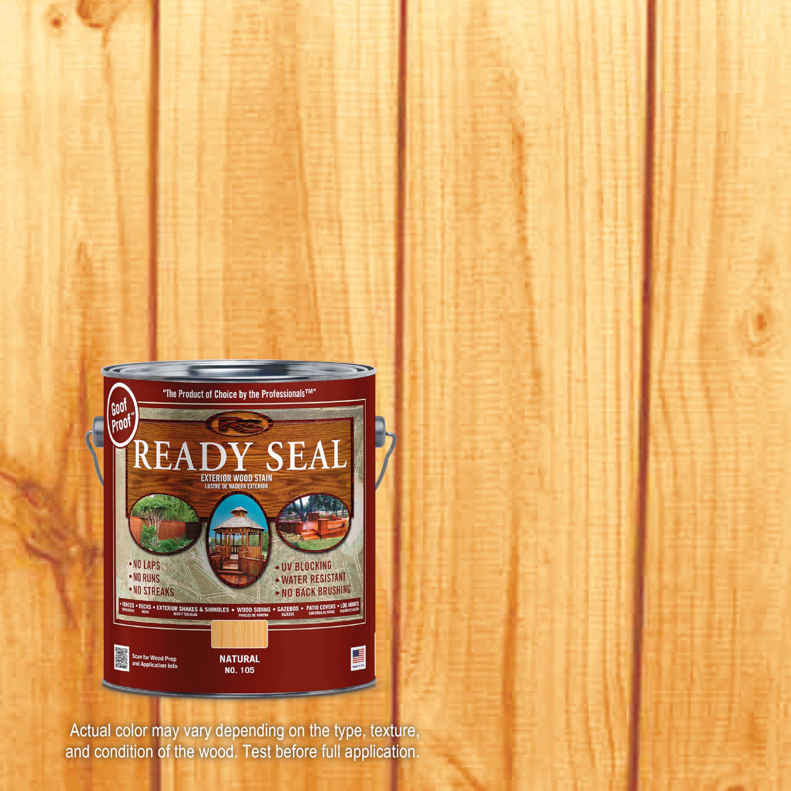 Ready Seal 105 Natural Light Oak applied with roller for even coverage