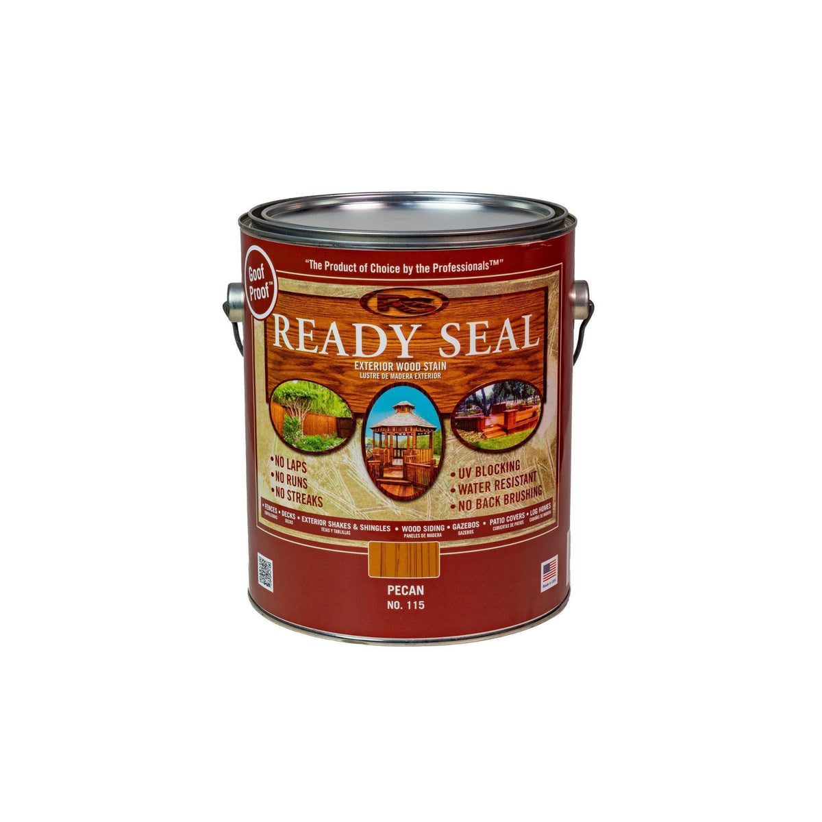 Ready Seal 115 Pecan exterior stain bottle for outdoor wood finishing and protection
