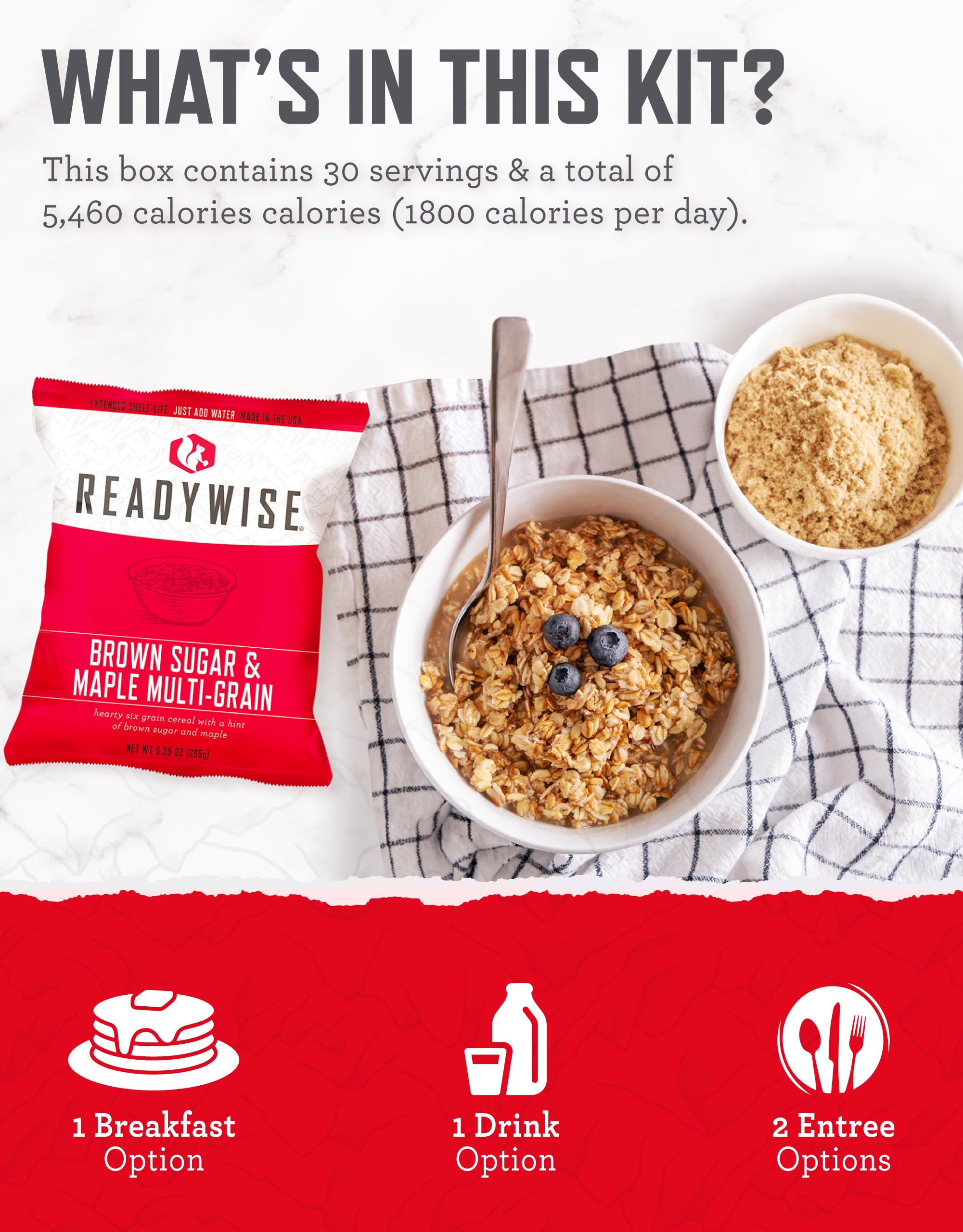 ReadyWise just-add-water setup demonstrating easy meal prep during outages or travel