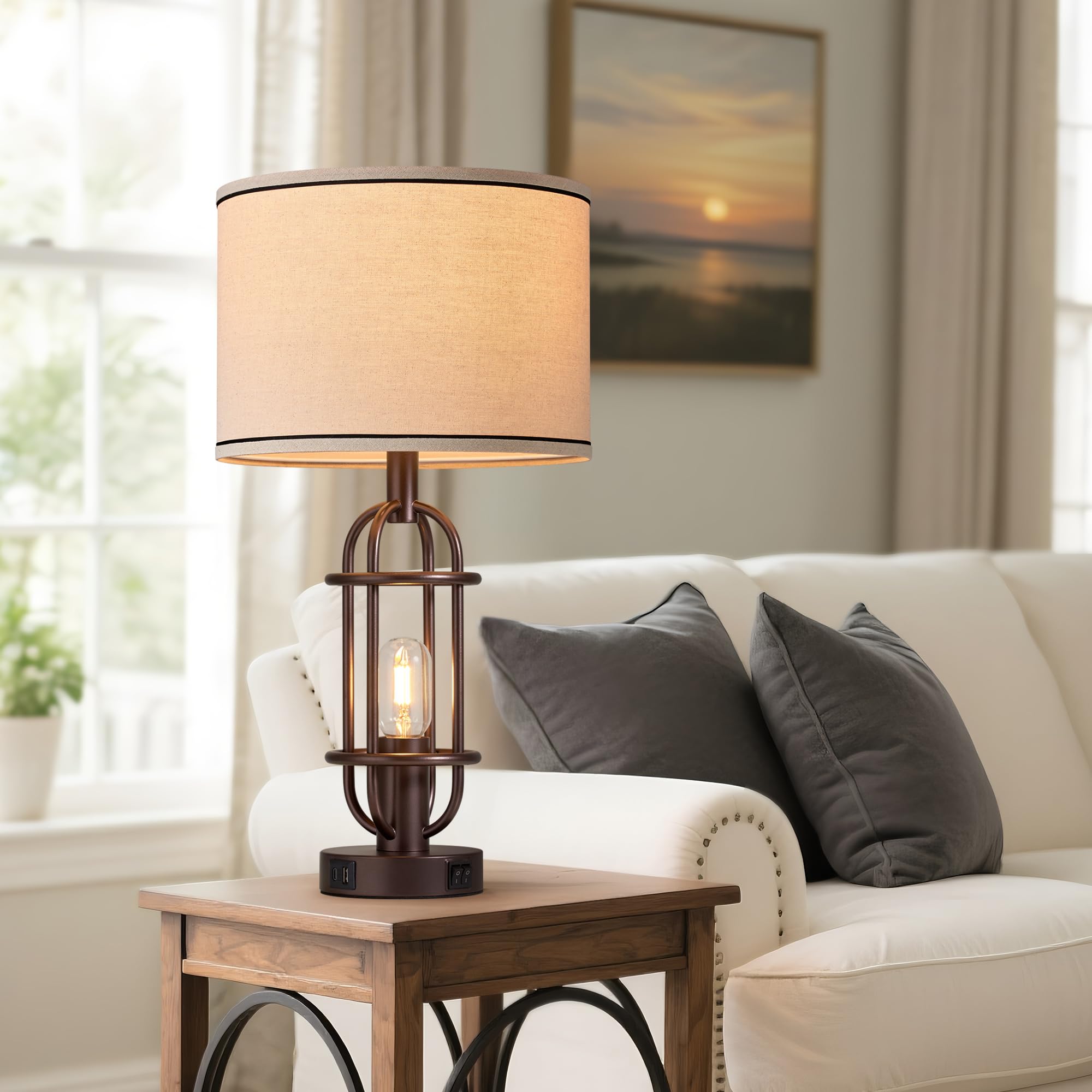 Reaketon four LED bulbs included provide energy-efficient illumination.