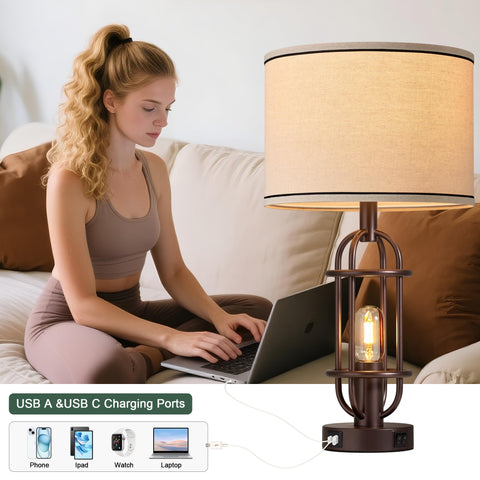 Reaketon hollow metal design adds architectural interest on bedside tables.