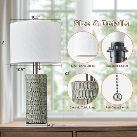 Reaketon two-pack lamps suit nightstands and desks with balanced presence.