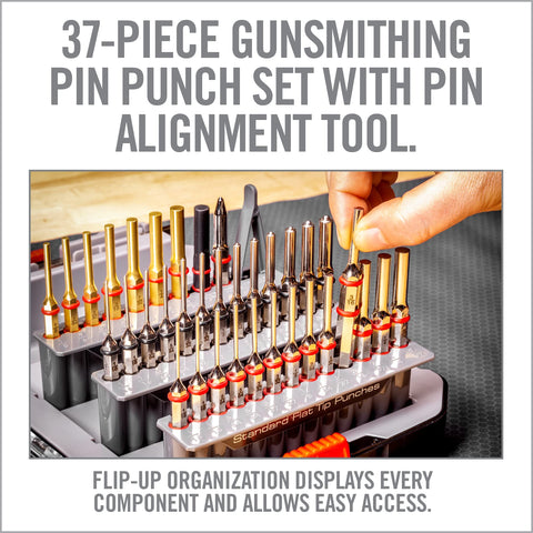 Real Avid roll pin punches driving hollow pins safely.