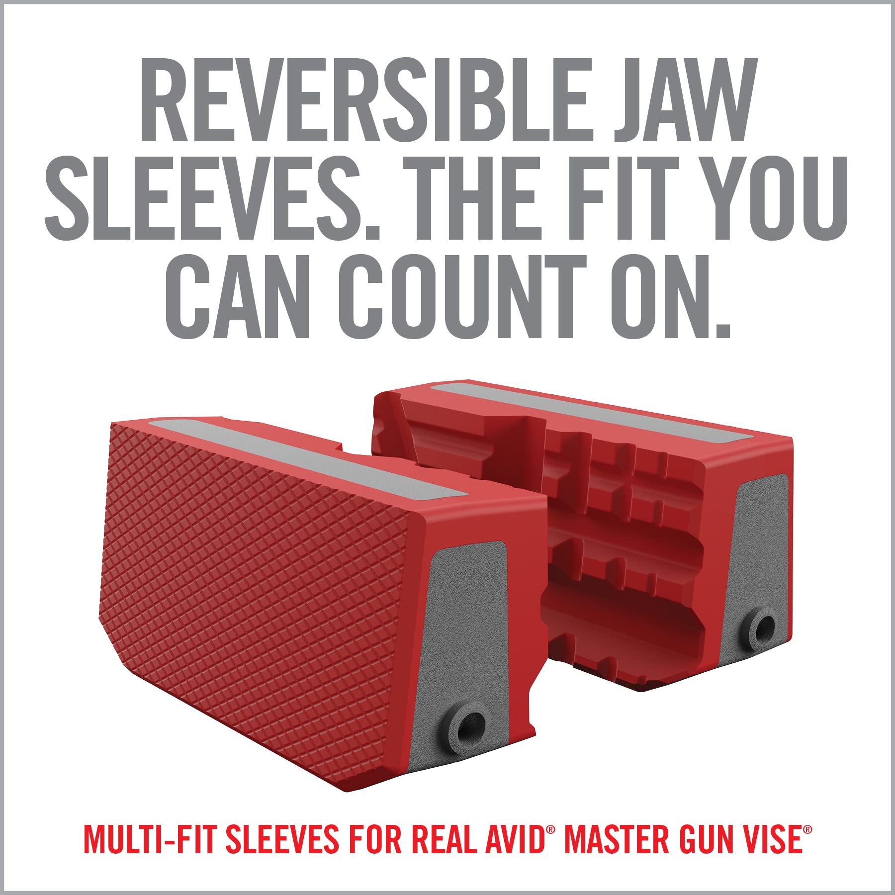 Real Avid Smart-Jaws grooves side detail enables secure fit on varied barrels
