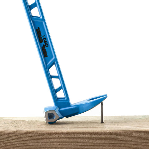 Real Steel 10-inch nail puller dual strike zones illustrated for rapid nail extraction.