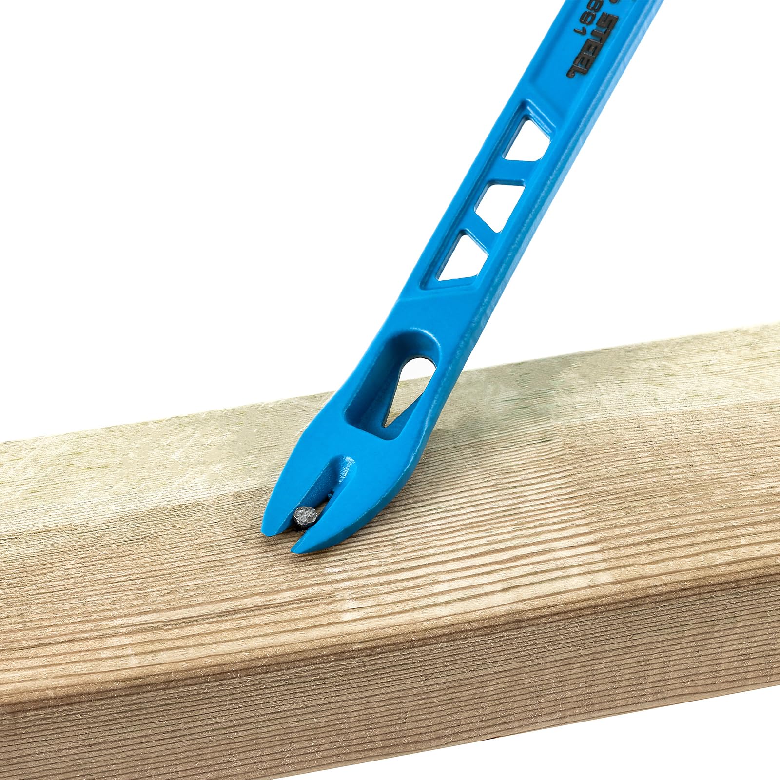 Real Steel 10-inch nail puller magnetic nail holder in use for convenient pickup.