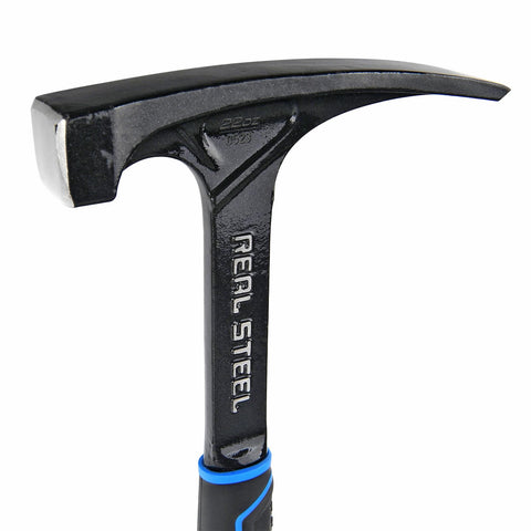 Real Steel Ultra Rock Pick Hammer blunt-head closeup for efficient rock chipping.
