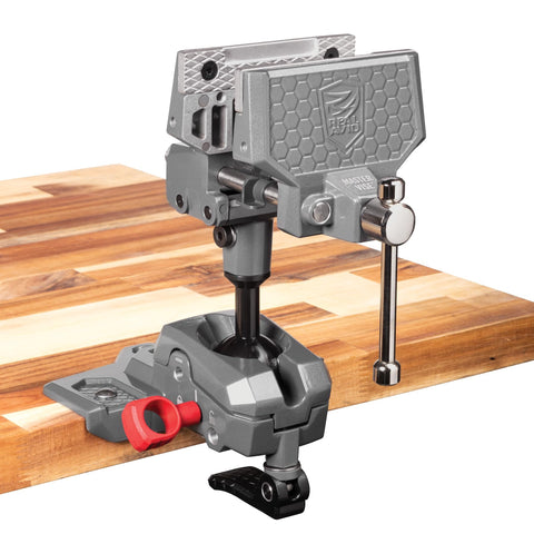Real Avid Vise demonstrates 360-degree swivel for flexible firearm positioning.