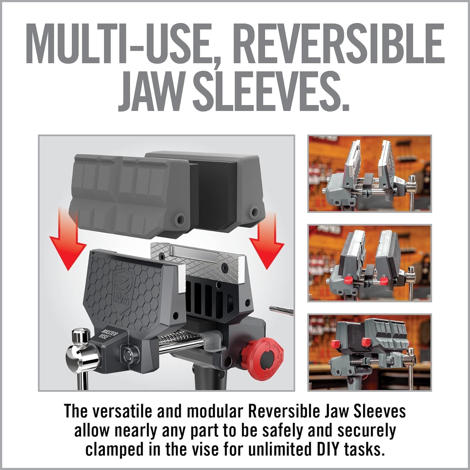 Real Avid Vise 5-inch jaw width supports diverse setups.