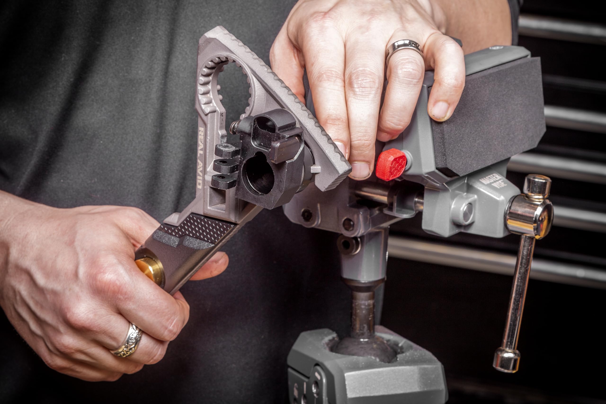 Real Avid Vise offers versatile rotational work bench for many projects.