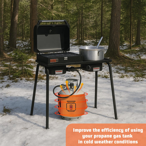 REALDOOGYMX propane tank heater blanket safety features monitor and auto shutoff for peace of mind