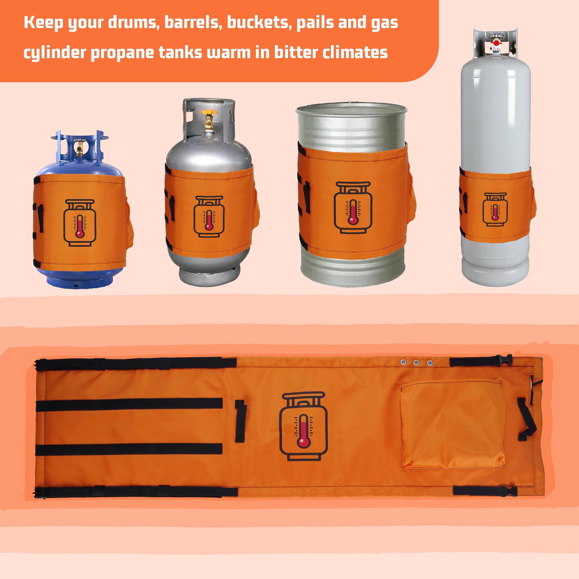 REALDOOGYMX propane tank heater blanket waterproof cover protects components in wet outdoor conditions