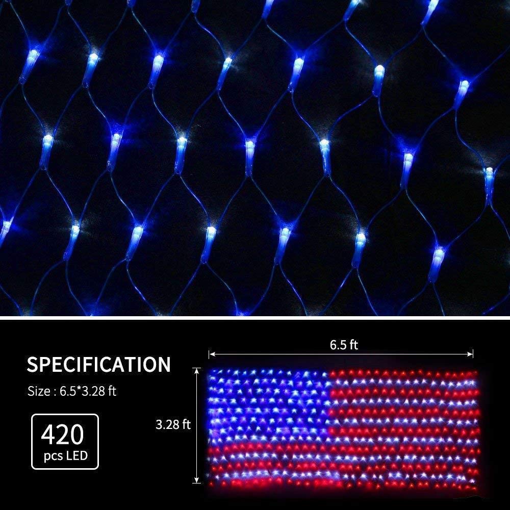 Realization flag net light outdoor 6.5ft wide for yard decorations and celebrations.
