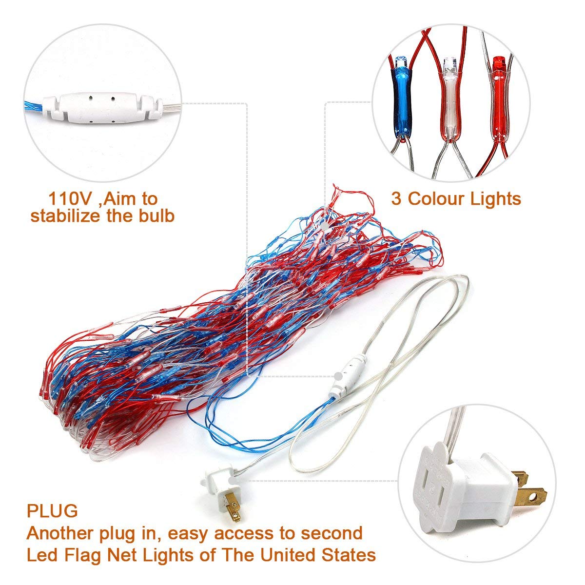 Realization LED flag string: weatherproof outdoors for porch, patio, or garden ambience.