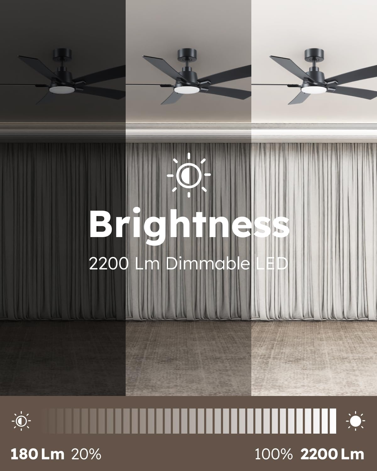 Realmate brightness control from 20% to 100% for any task