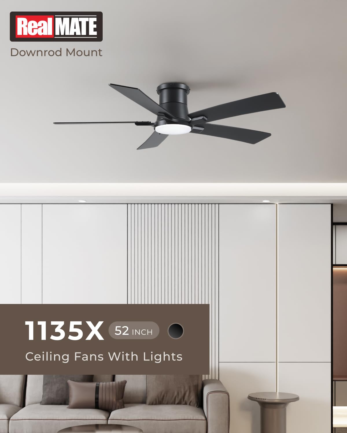Realmate five dual-color blades enhance decor versatility.