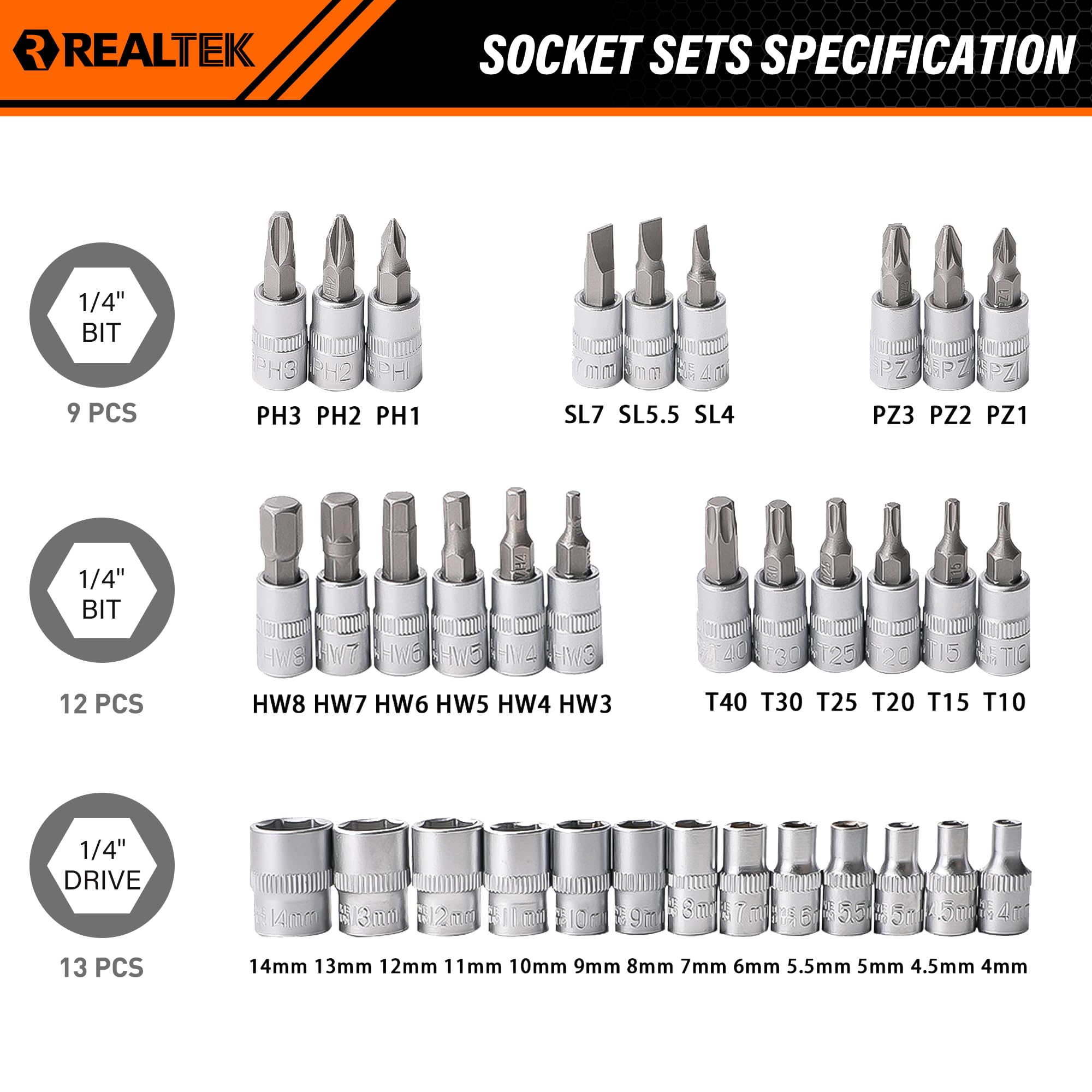 REALTEK 72-tooth ratchet close-up highlights smooth operation.