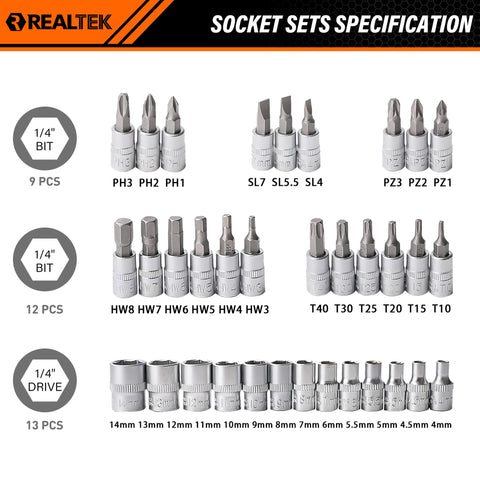 REALTEK 72-tooth ratchet close-up highlights smooth operation.