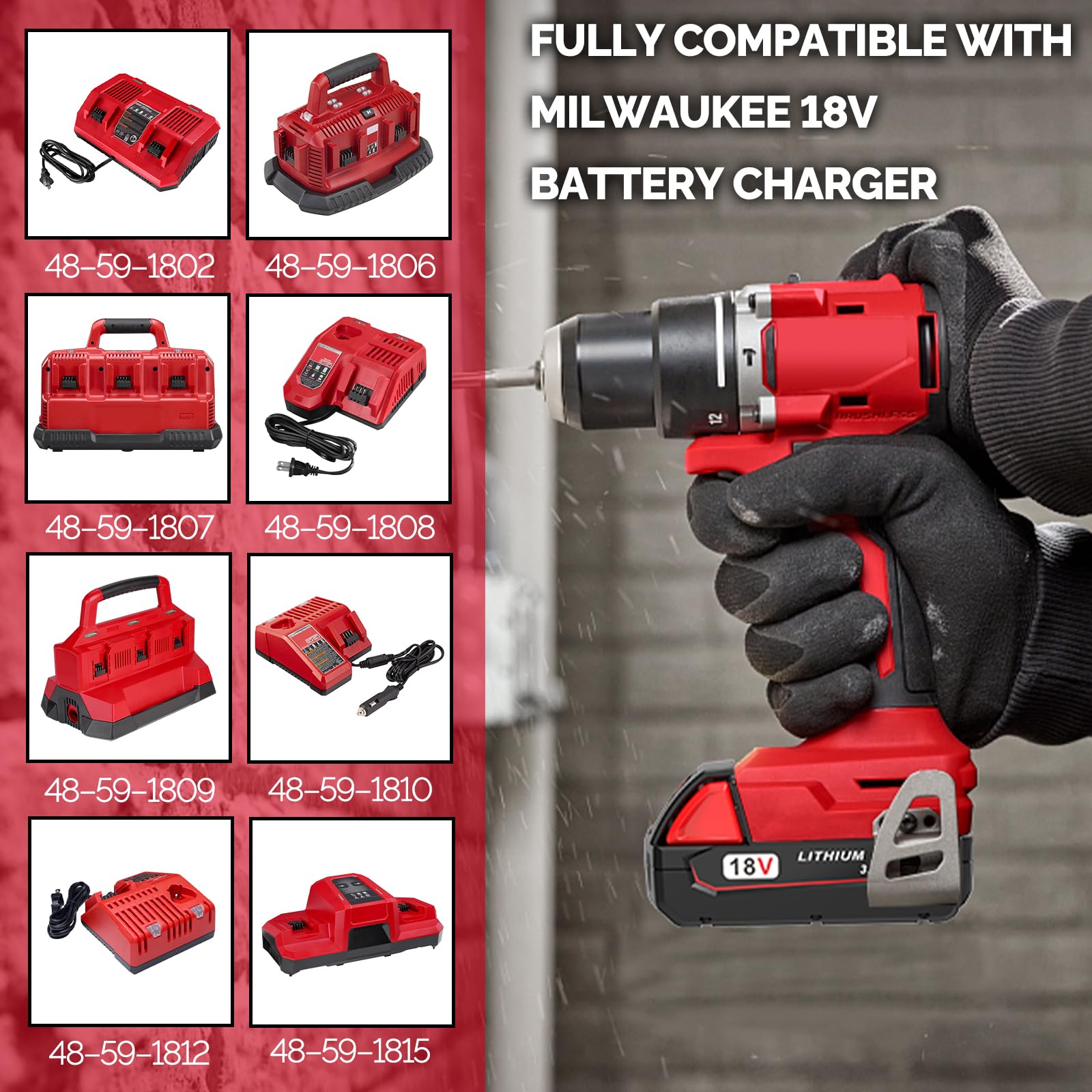 rebicacate m18 charger compatibility demonstrating broad charging options