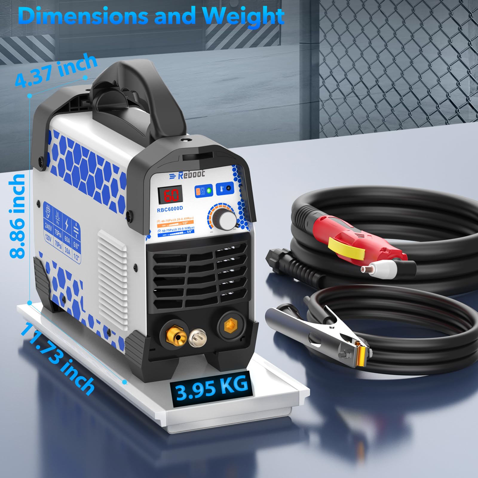 Reboot RBC6000D 5/8-inch capacity at 240V for thicker cuts.