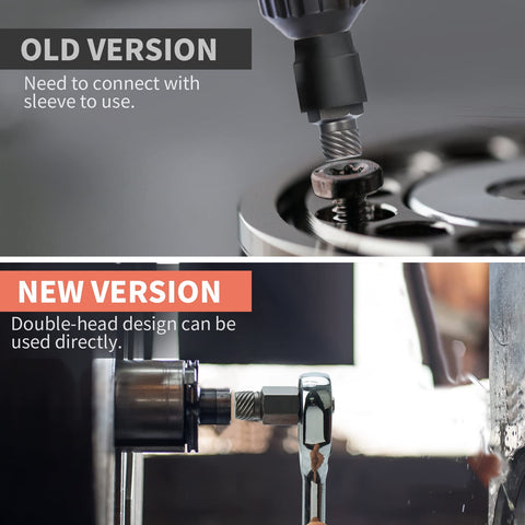 REBRA hex-head multi-spline extractor close-up gripping a rounded screw