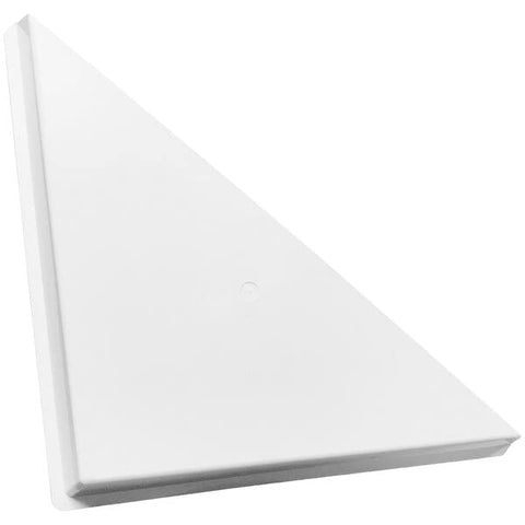 Receilit white plastic diverter enhances vent airflow with a clean ceiling look.