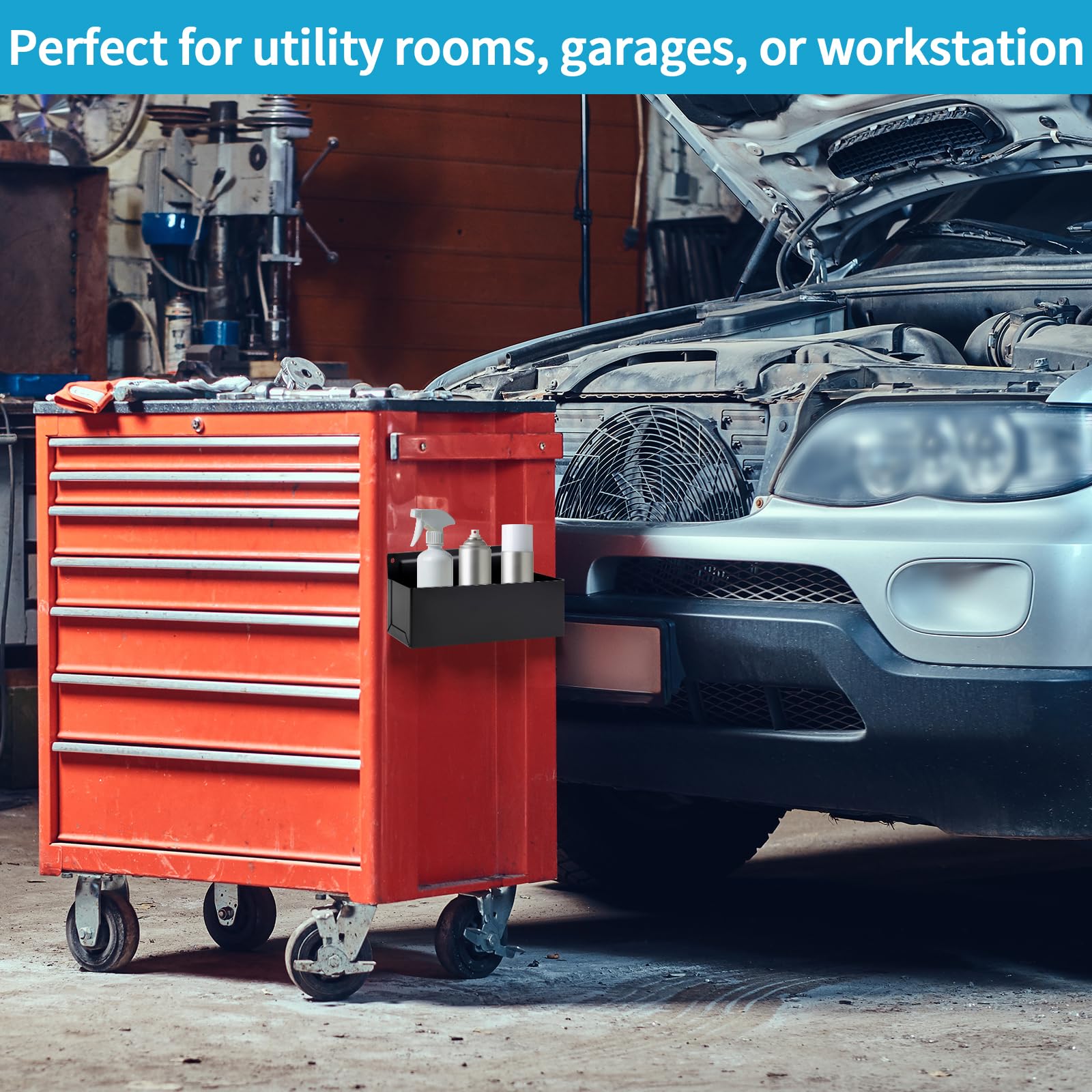 Rechabite garage storage rack keeps tools and cans visible and accessible