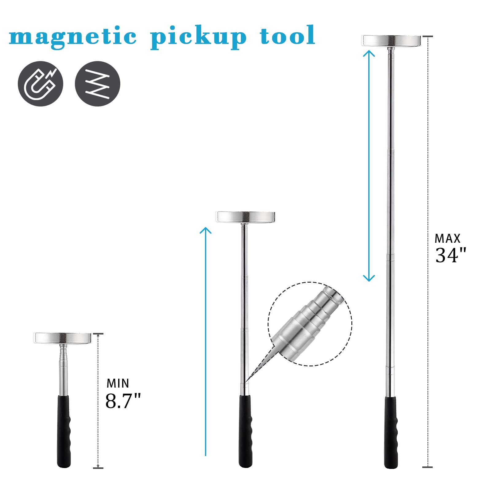 Rechabite magnetic sweeper 35 lb pull captures nails and screws.