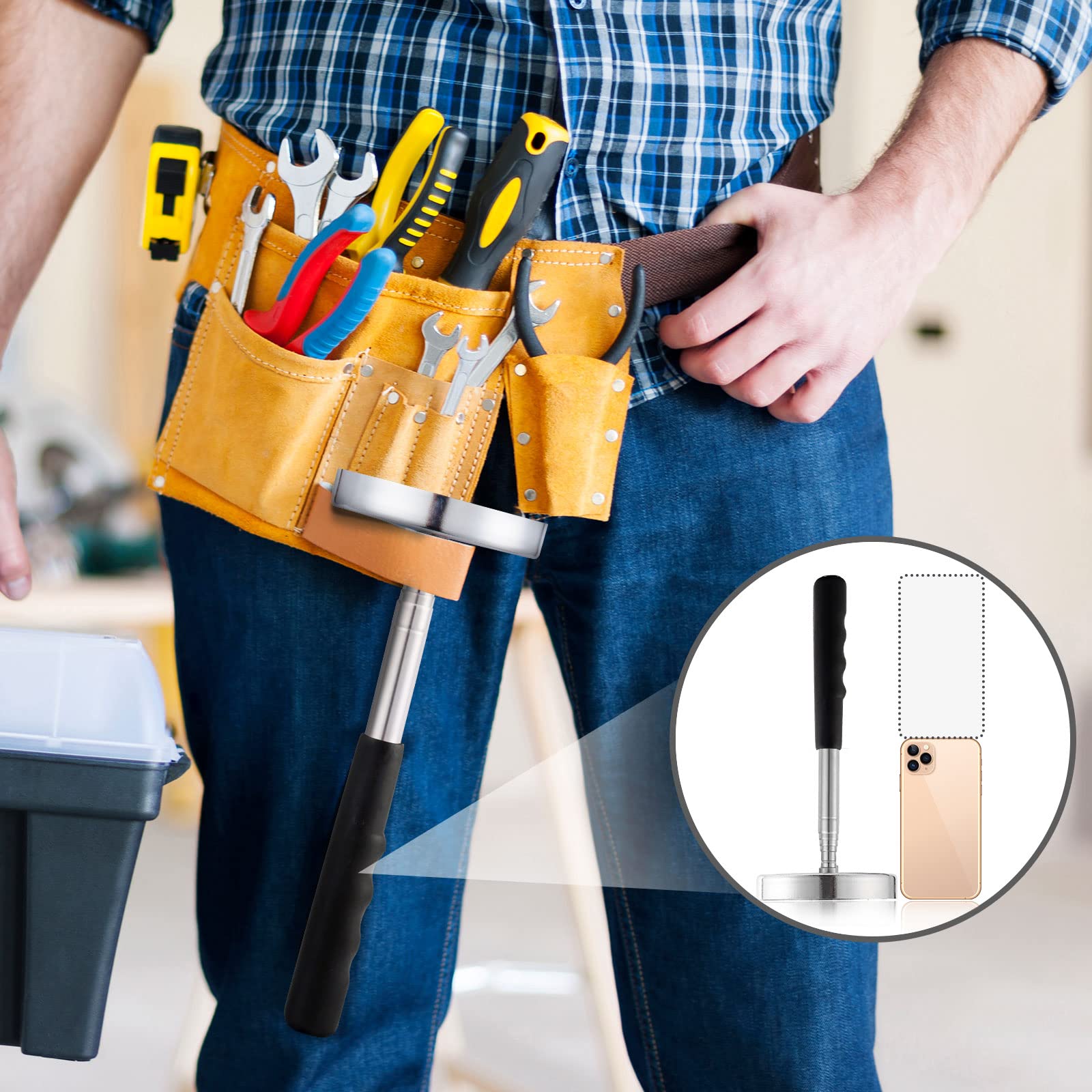 Rechabite magnetic sweeper portable design lets you work anywhere.