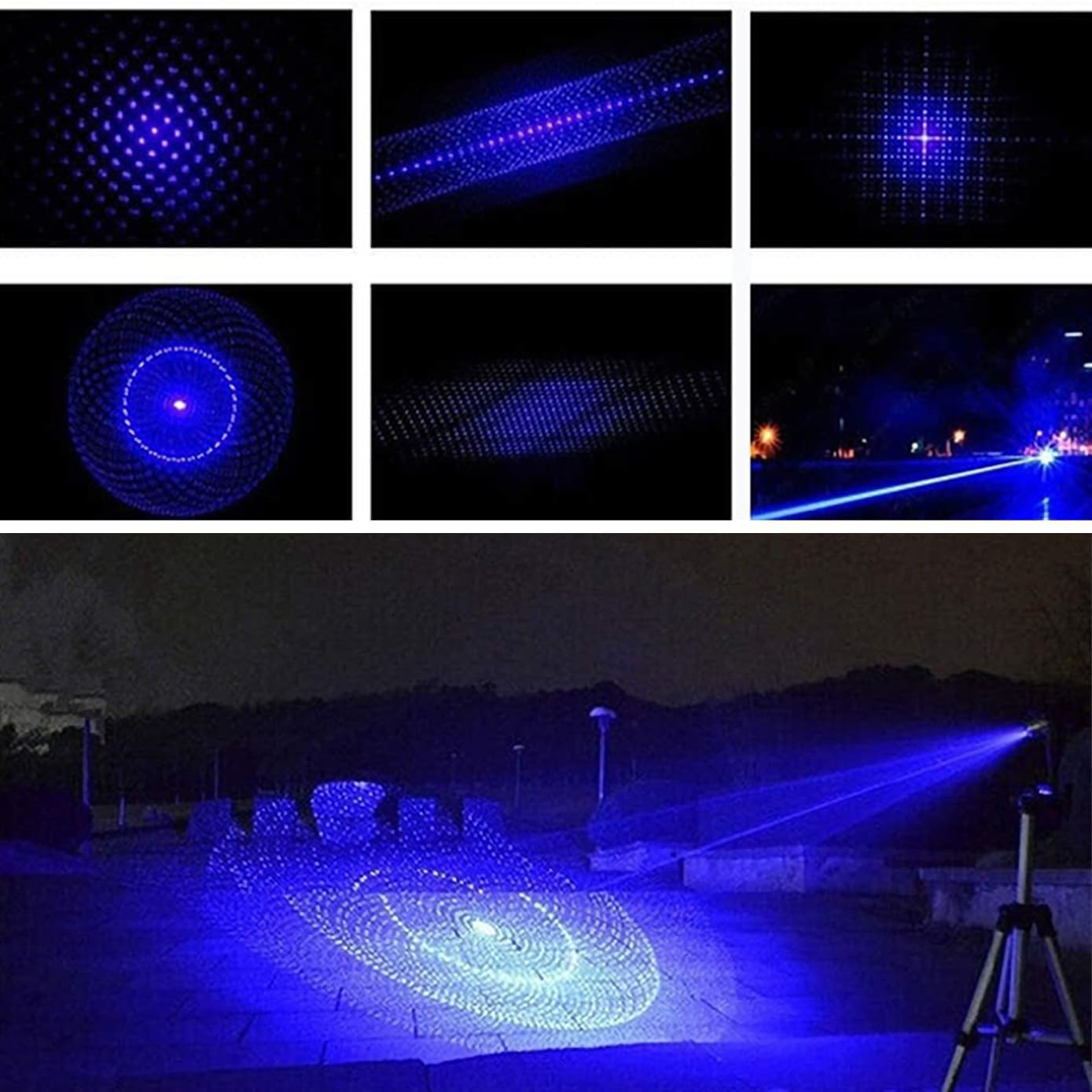 Rechargeable LED flashlight on a hiking trail with long-range beam for distant views