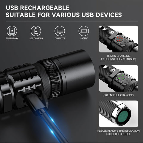 RECHOO S3000L IP65 aluminum body with rugged grip for outdoors
