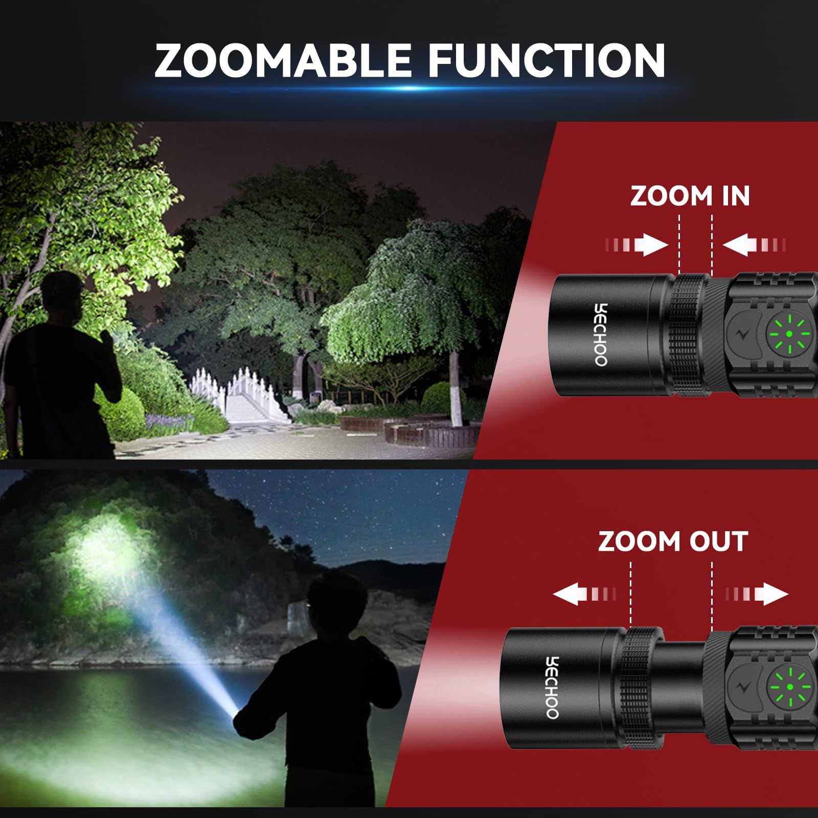 RECHOO S3000L USB recharge port for quick top-ups during outdoor use