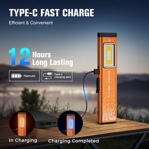 RECHOO 8-mode LED flashlight offers versatile front and side lighting options