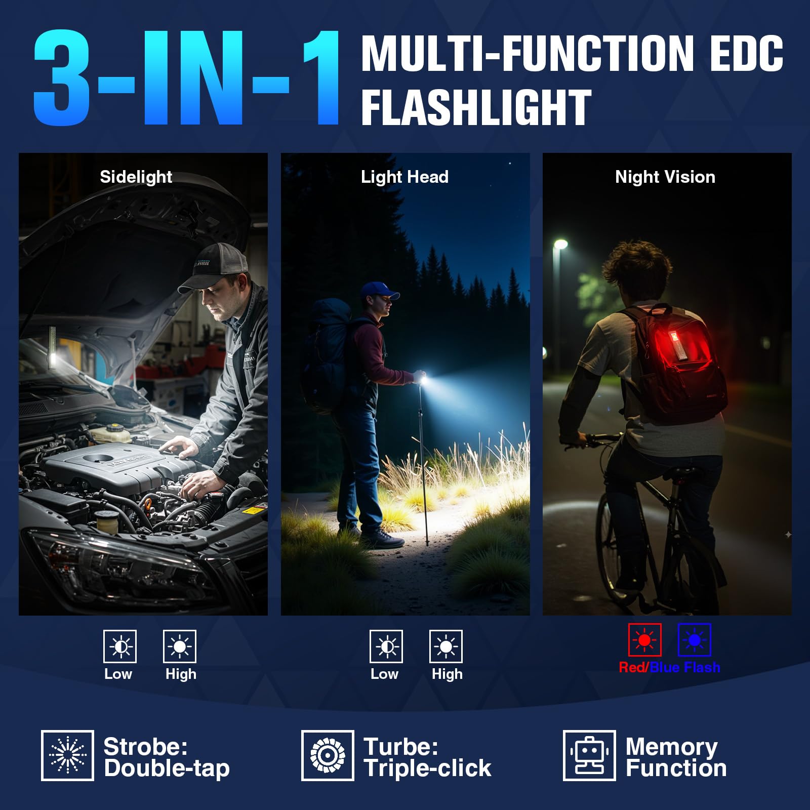 RECHOO compact EDC flashlight fits in pocket with secure clip